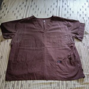 Men's Brown Scrub Top